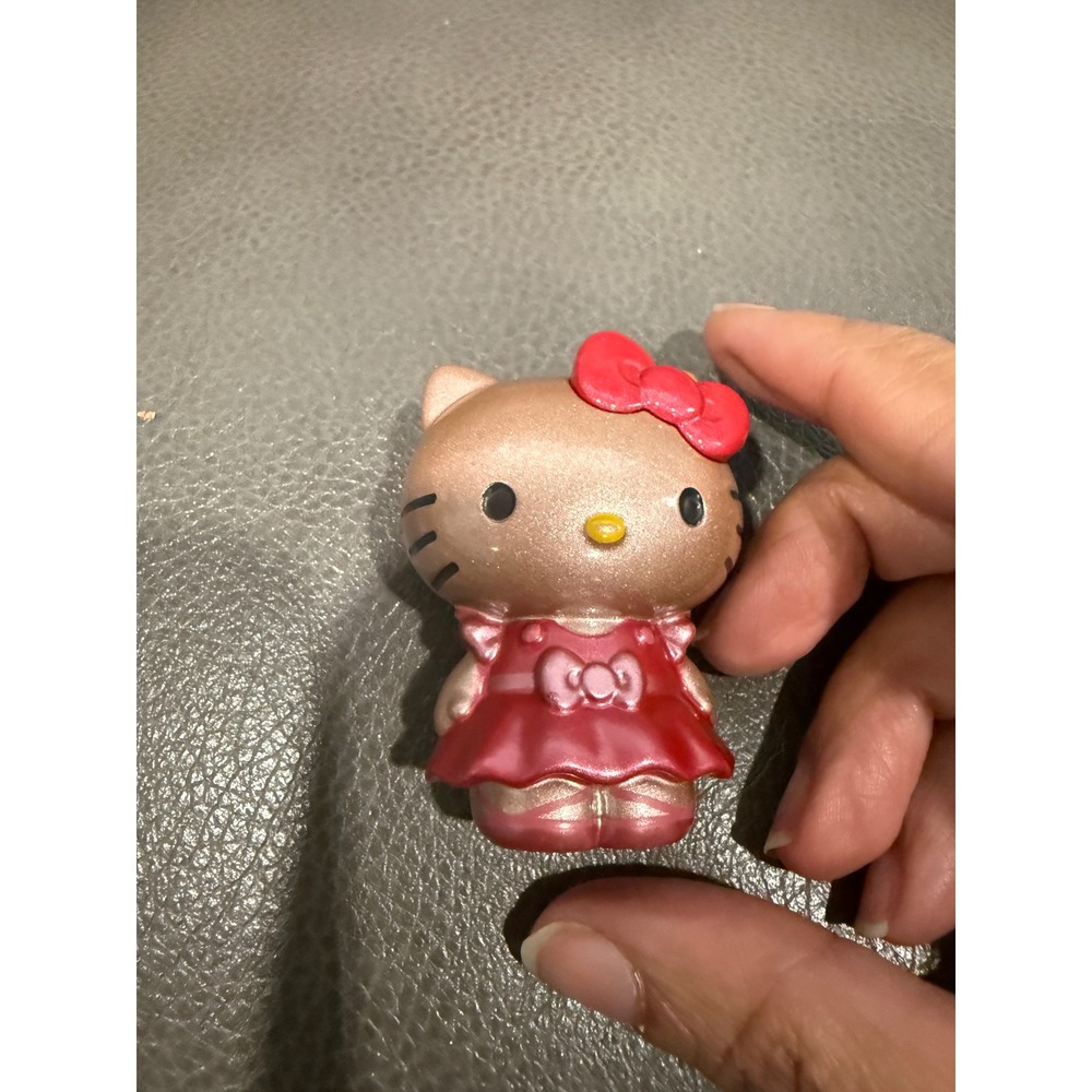 Sanrio Hello Kitty Ballerina Figurine Rose Gold Metallic Pink Tutu 2.25 Inch